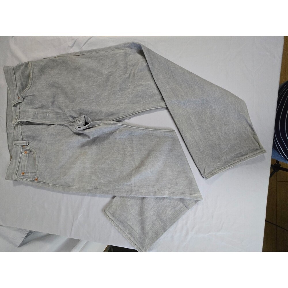 Levi's 501 Men Jeans 34x34 Gray Denim Straight Button Fly (Actual 34x32)
